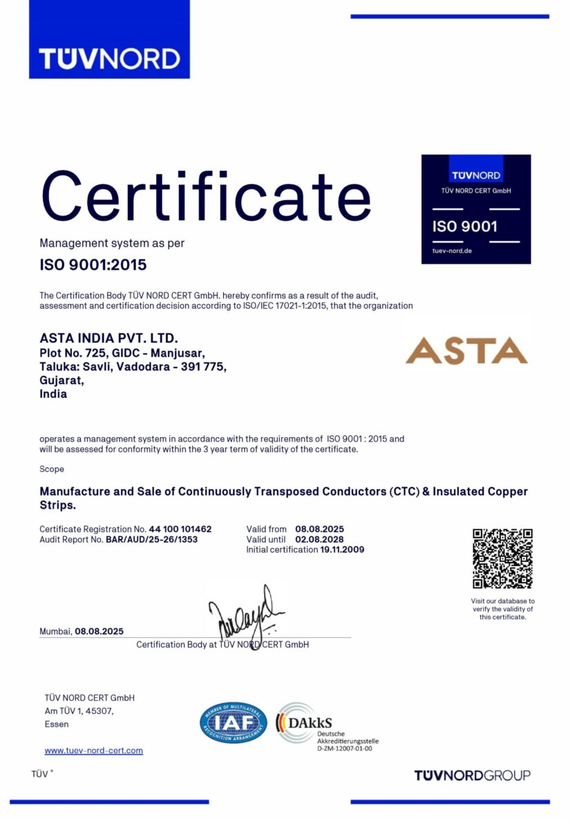 ISO 9001 (2015),ASTA India